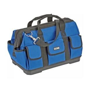 New Uline Heavyweight Polyester Multi Pocket Wide Opening Polyester Tool Bag